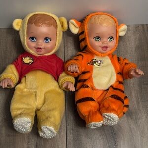 Vintage Avon Kids 9” Waterbaby Buddies Winnie the Pooh & Tigger, READ